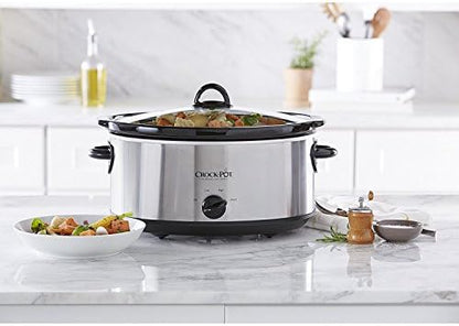 7 Quart Oval Manual Slow Cooker – Stainless Steel - Curated Catalog F4