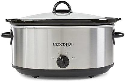7 Quart Oval Manual Slow Cooker – Stainless Steel - Curated Catalog F4
