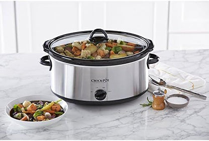 7 Quart Oval Manual Slow Cooker – Stainless Steel - Curated Catalog F4