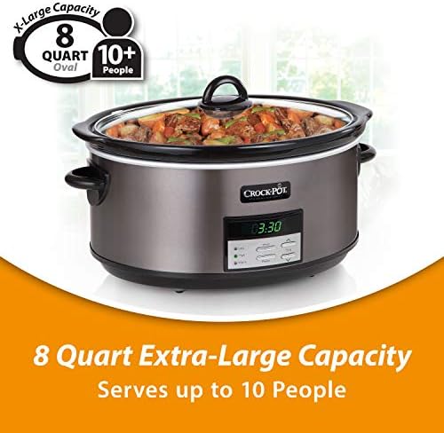 8 Quart Programmable Slow Cooker with Auto Warm - Curated Catalog U1
