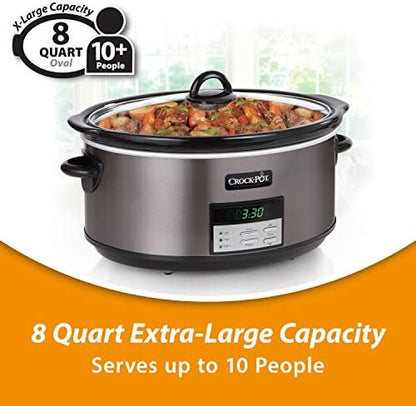 8 Quart Programmable Slow Cooker with Auto Warm - Curated Catalog U1