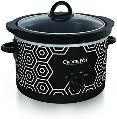 4.5 Quart Portable Slow Cooker – Black & White - Curated Catalog S0