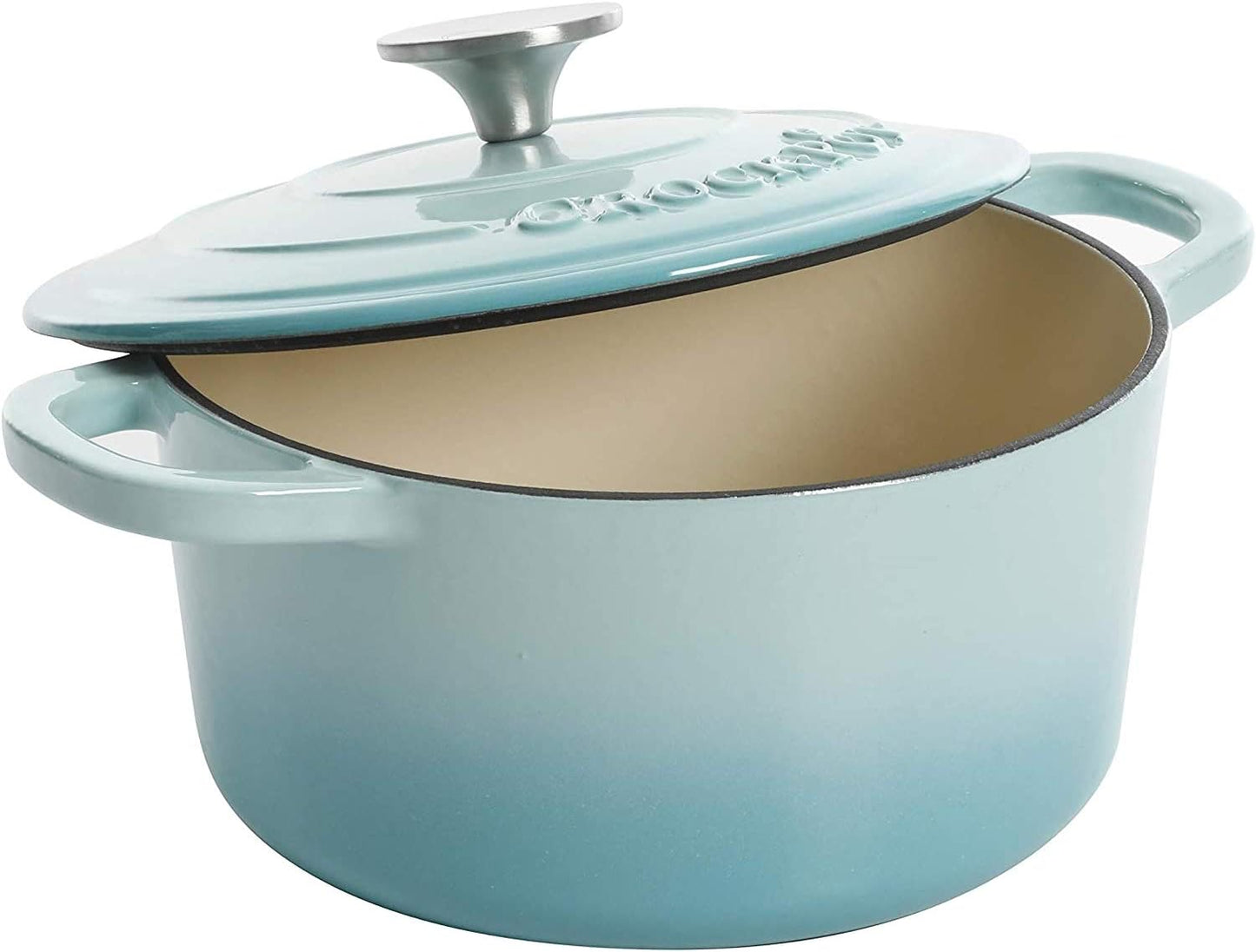 3 Quart Enameled Cast Iron Dutch Oven – Aqua - Curated Catalog X7