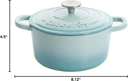 3 Quart Enameled Cast Iron Dutch Oven – Aqua - Curated Catalog X7