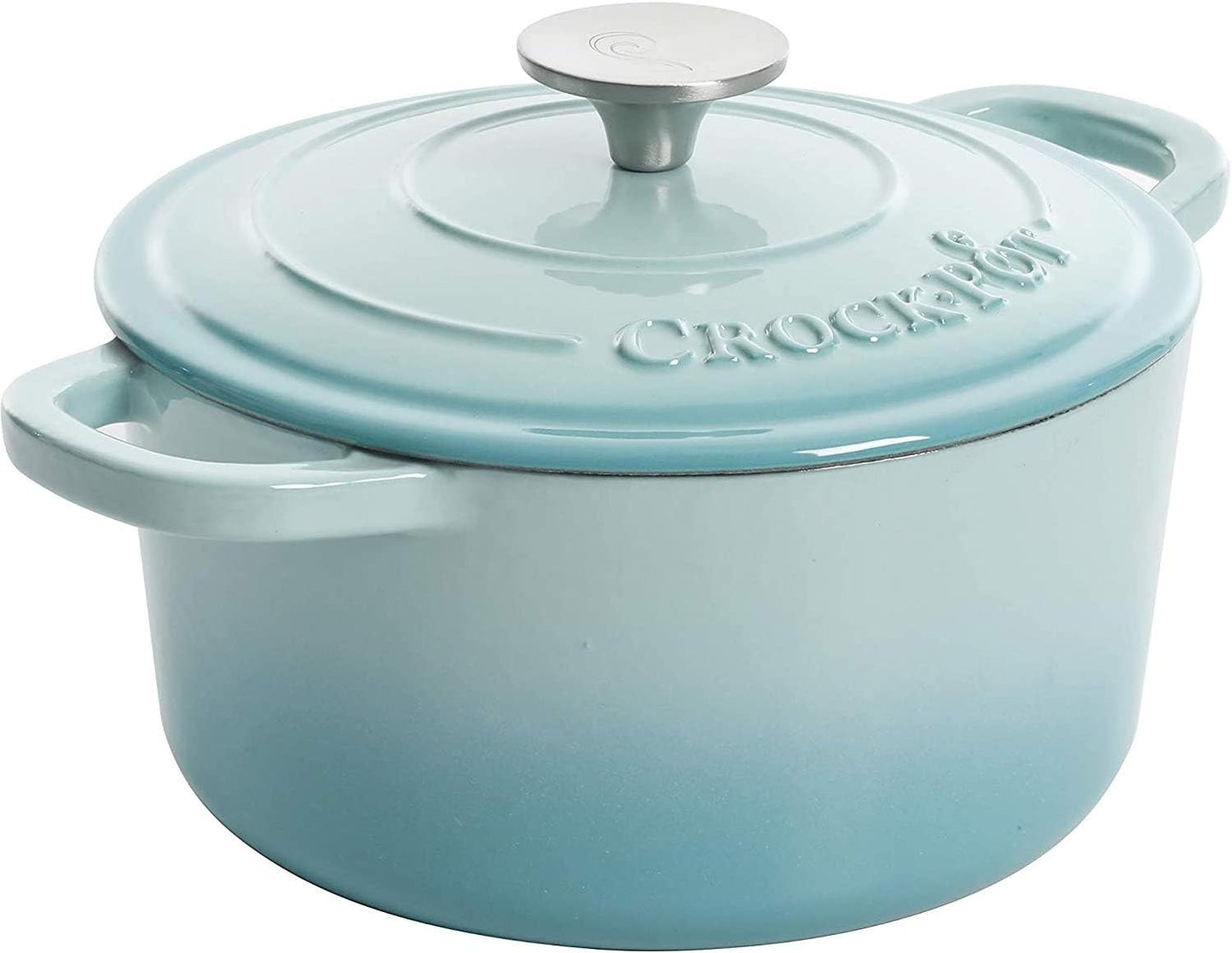 3 Quart Enameled Cast Iron Dutch Oven – Aqua - Curated Catalog X7